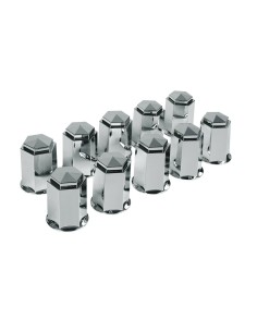 Set 10 copribulloni ruota camion in ABS Cromo diametro 32mm