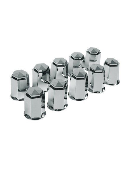 Set 10 copribulloni ruota camion in ABS Cromo diametro 32mm