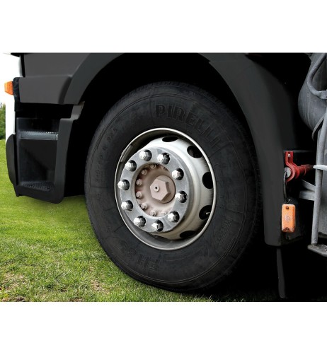Set 10 copribulloni ruota camion in ABS Cromo diametro 32mm