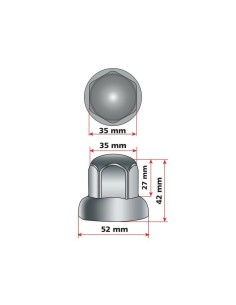 Set 10 copribulloni ruota camion in acciaio diametro 33mm testa tonda 2