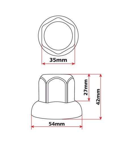 Set 10 copribulloni ruota camion in Acciaio Inox diametro 32mm