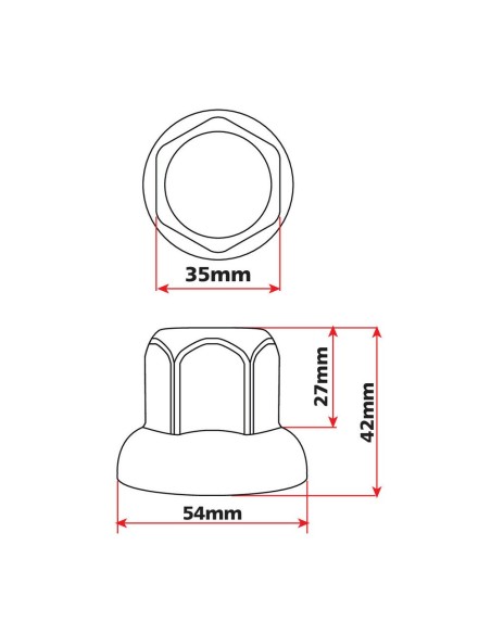 Set 10 copribulloni ruota camion in Acciaio Inox diametro 33mm