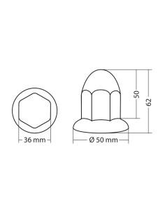 Set 10 copribulloni testa a punta camion cromati in ABS diametro 30mm 2
