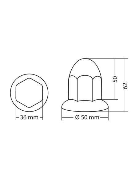 Set 10 copribulloni testa a punta camion cromati in ABS diametro 30mm