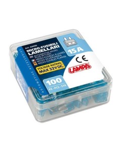 Set 100 micro fusibili lamellari monoamperaggio 12 32V 15A