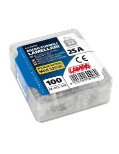 Set 100 micro fusibili lamellari monoamperaggio 12 32V 25A