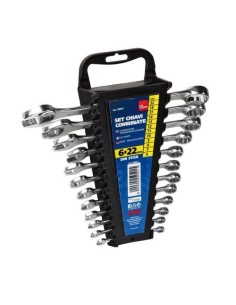 Set 12 chiavi a forchetta inglese combinate 6 22mm