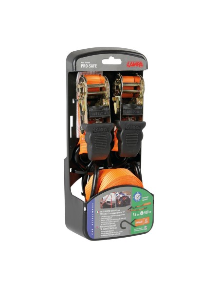 Set 2 nastri tensori con cricchetto a doppio gancio S 500 cm