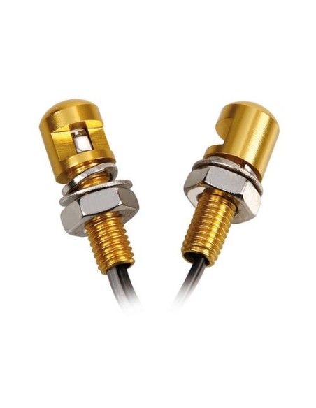 Set 2 viti 8x20mm colore oro con led 12V luce bianca moto scooter