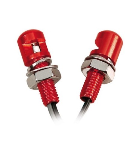 Set 2 viti 8x20mm colore rosso con led 12V luce blu moto scooter
