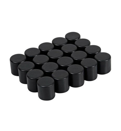 Set 20 Copribulloni in silicone cerchi in lega colore NERO 17mm