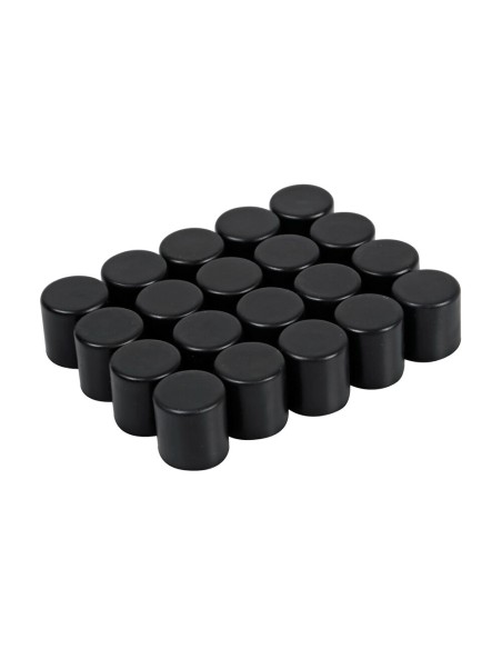 Set 20 Copribulloni in silicone cerchi in lega colore NERO 17mm