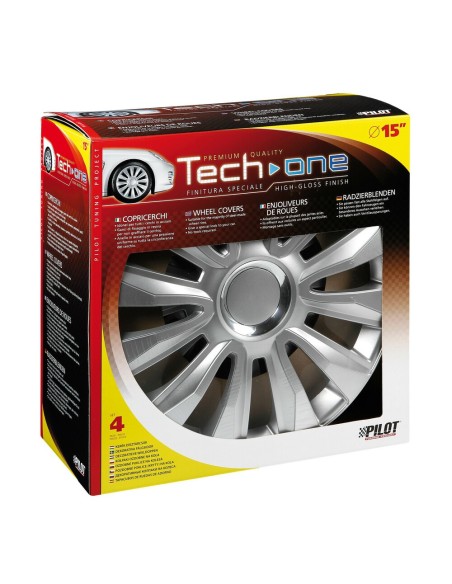 Set 4 copricerchi in ABS mod Avalone colore grigio cerchi diametro 15 