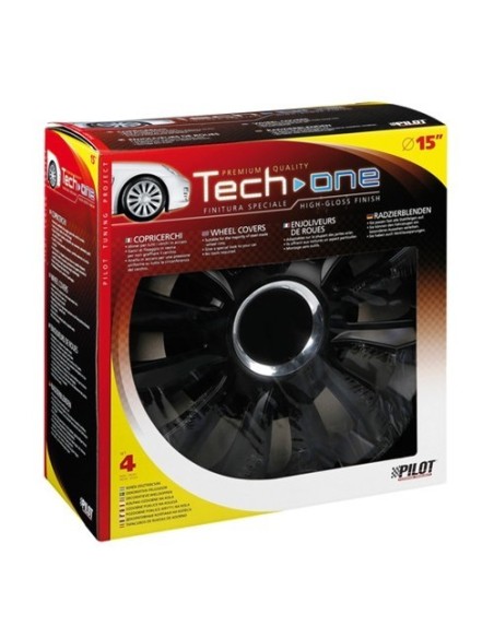 Set 4 copricerchi in ABS mod Avalone colore Nero cerchi diametro 15 