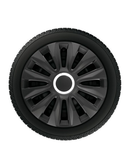 Set 4 copricerchi in ABS mod Avalone colore Nero cerchi diametro 16 
