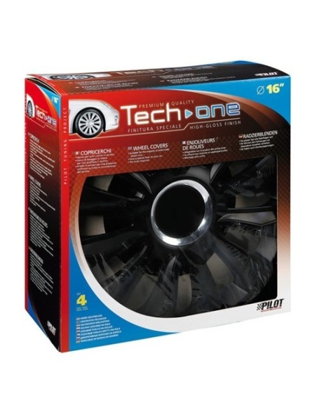 Set 4 copricerchi in ABS mod Avalone colore Nero cerchi diametro 16 