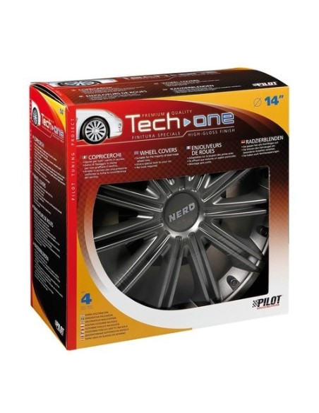 Set 4 copricerchi in ABS mod Nero colore Dark cerchi diametro 14 