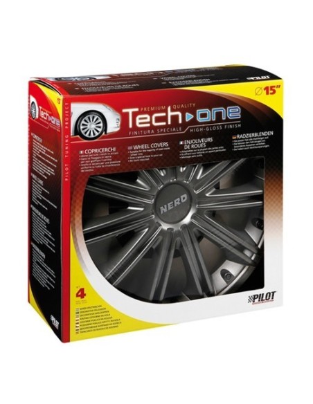 Set 4 copricerchi in ABS mod Nero colore Dark cerchi diametro 15 