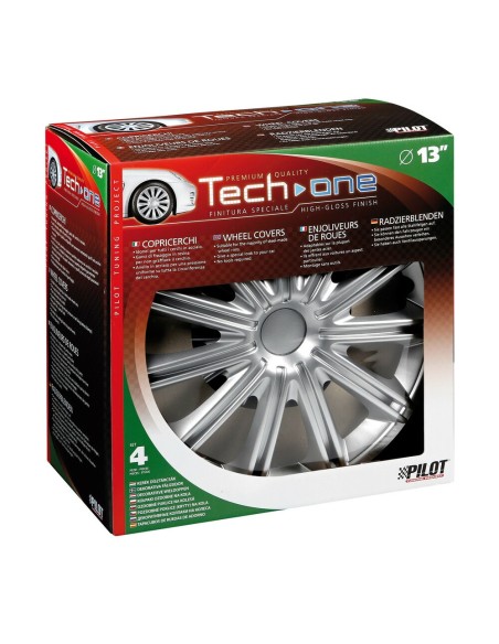 Set 4 copricerchi in ABS mod Nero colore grigio cerchi diametro 13 