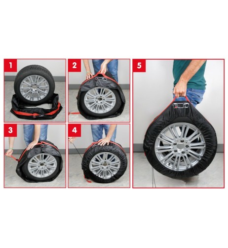 Set 4 copriruota trasporto ruote 13 19 pollici