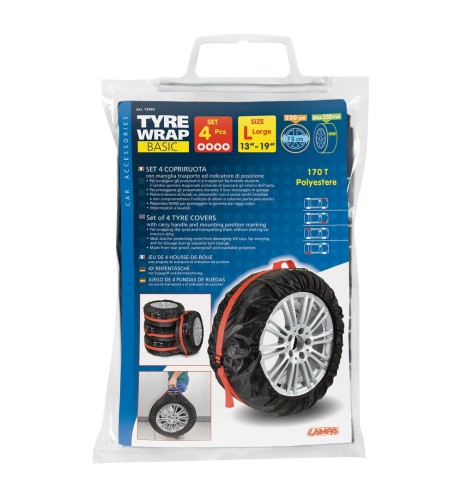 Set 4 copriruota trasporto ruote 13 19 pollici