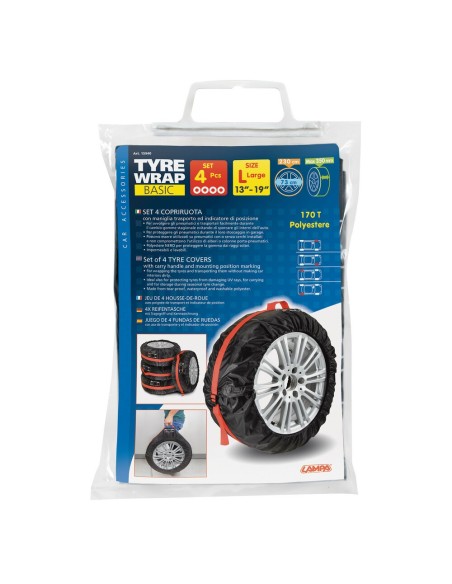 Set 4 copriruota trasporto ruote 13 19 pollici