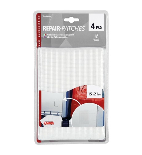 Set 4 pezze PVC adesive per teloni camion colore trasparente