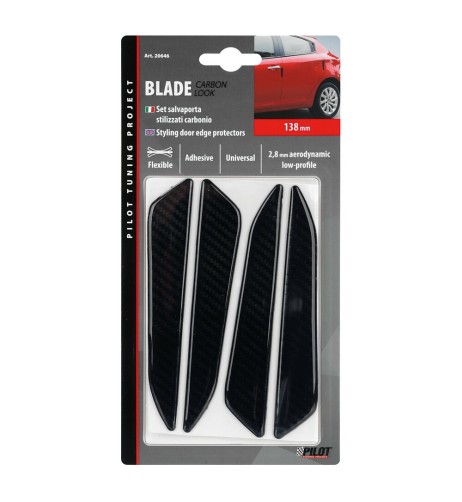 Set 4 salvaporta adesivi Blade Carbon Look