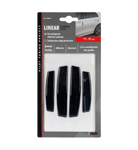 Set 4 salvaporta adesivi Linear Carbon Look
