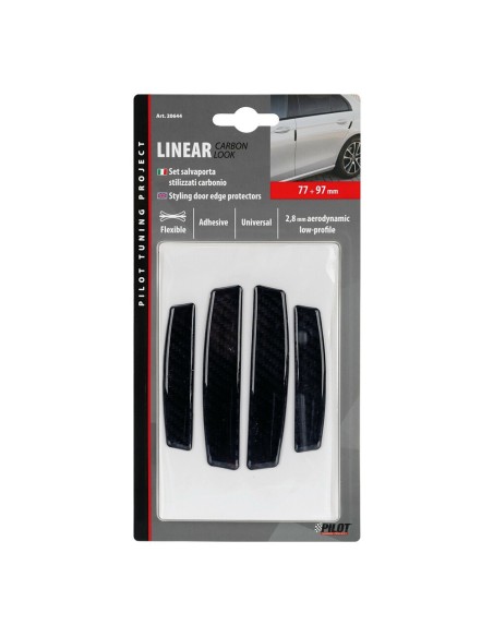 Set 4 salvaporta adesivi Linear Carbon Look