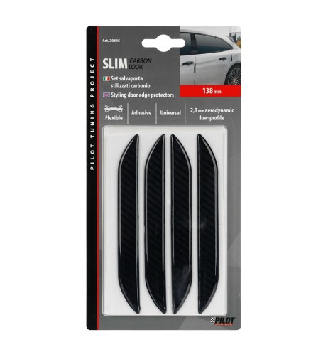 Set 4 salvaporta adesivi Slim Carbon Look