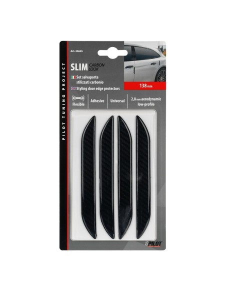Set 4 salvaporta adesivi Slim Carbon Look