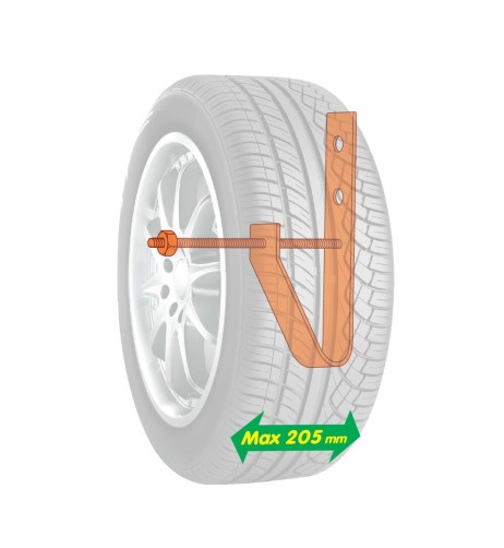 Set 4 staffe portaruote pneumatici per garage