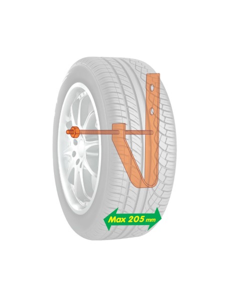 Set 4 staffe portaruote pneumatici per garage