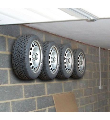 Set 4 staffe portaruote pneumatici per garage