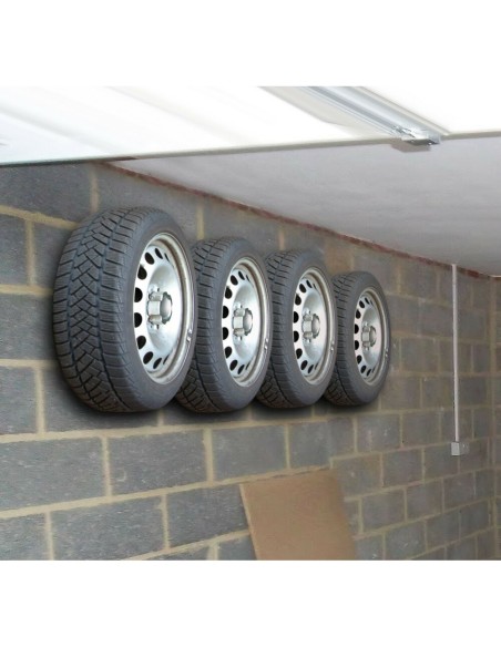 Set 4 staffe portaruote pneumatici per garage