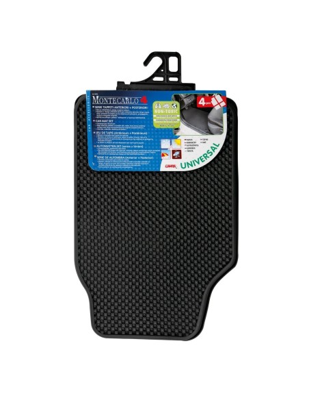 Set 4 tappetini Montecarlo universali gomma ecologica colore nero