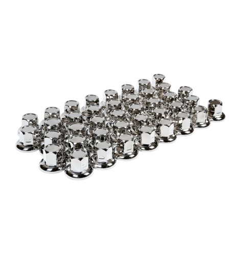 Set 40 copribulloni camion in acciaio inox lucidato diametro 33mm