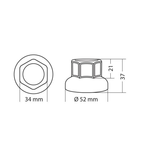 Set 40 copribulloni ruota camion in ACCIAIO INOX diametro 33mm