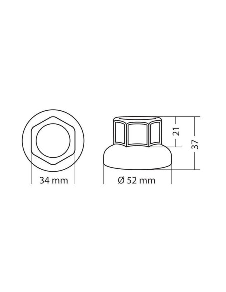 Set 40 copribulloni ruota camion in ACCIAIO INOX diametro 33mm