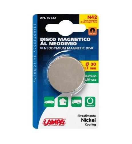 Set 8 Disco magnetico al neodimio 30x7mm 42N