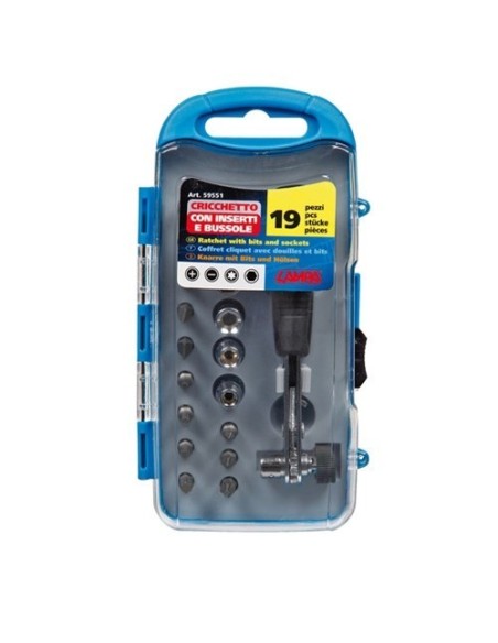 Set Cricchetto inserti e bussole 19 pezzi