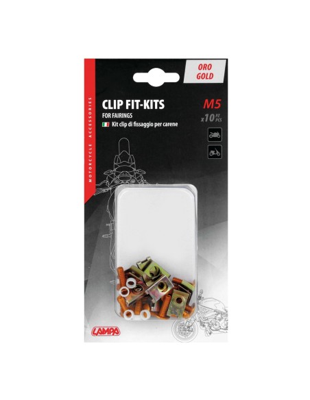 Set da 10 kit clip fissaggio M5 per carenature moto Oro