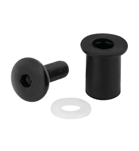 Set da 10 kit fissaggio M5 per cupolini e carenature moto Nero