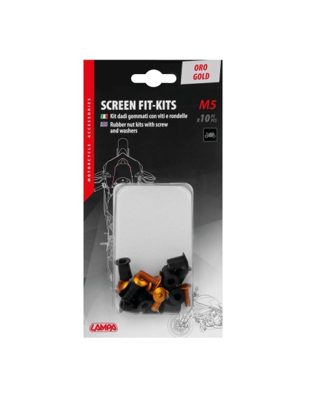 Set da 10 kit fissaggio M5 per cupolini e carenature moto Oro
