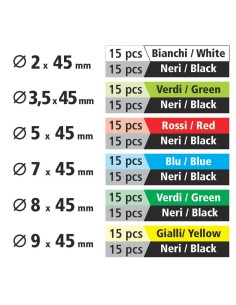 Set guaine termorestringenti 180 pz 6 misure lunghezza 45 mm 2