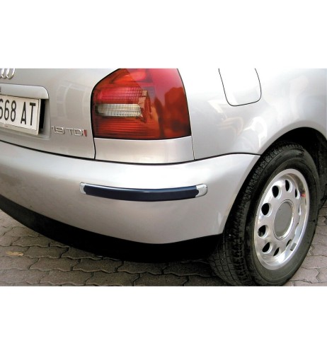 Set kit 2 salvaparaurti adesivi 495x40mm con terminali cromati per auto