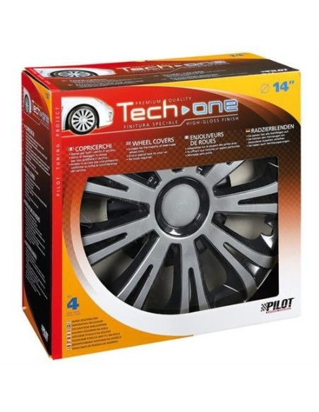 Set Kit 4 copricerchi 14 in ABS verniciatura doppio strato Avera black