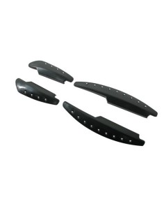 Set kit 4 salvaporta adesivi in plastica inserti cromati 125 80mm per auto