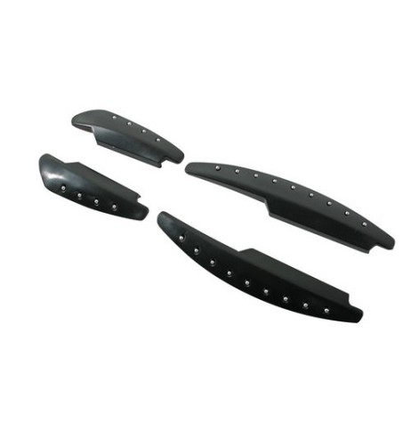 Set kit 4 salvaporta adesivi in plastica inserti cromati 125 80mm per auto